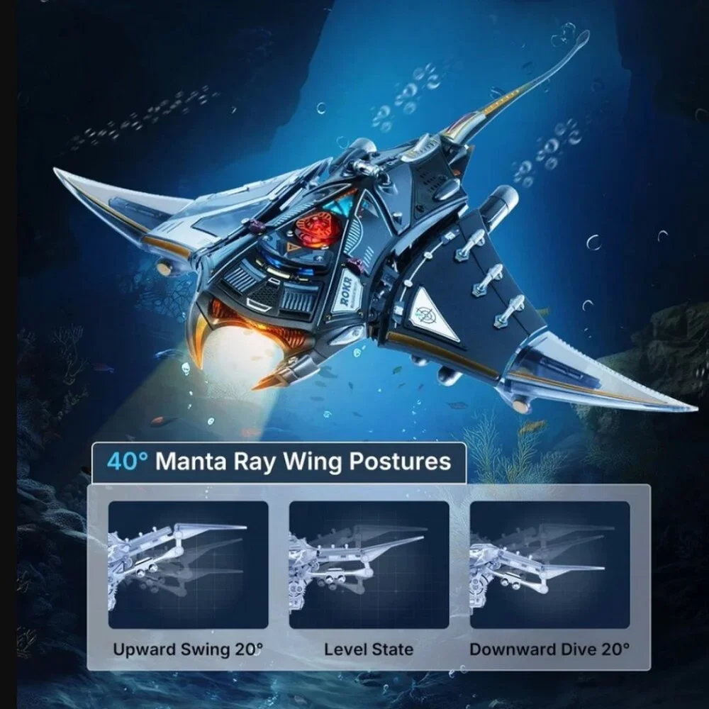NEW ROKR 3D Metal Model Manta Ray Electric Mechanical Building Model Teens Toy P